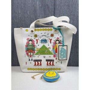Netflix Squid Game Loungefly White Canvas Tote Bag & Coin Purse Set NWT